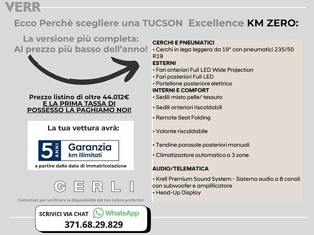 Hyundai TUCSON 1.6 hev Exellence 2wd auto- KM ZERO 09/2025